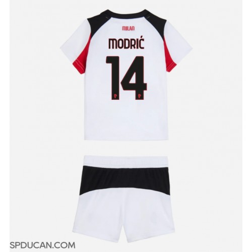 Dječji Nogometni Dres AC Milan Luka Modric #14 Gostujuci 2025-26 Kratak Rukav (+ Kratke hlače)